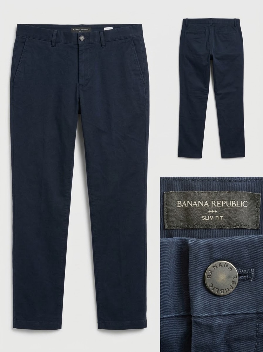 Banana Republic Slim Fit Navy Chinos - Classic Men's Pants